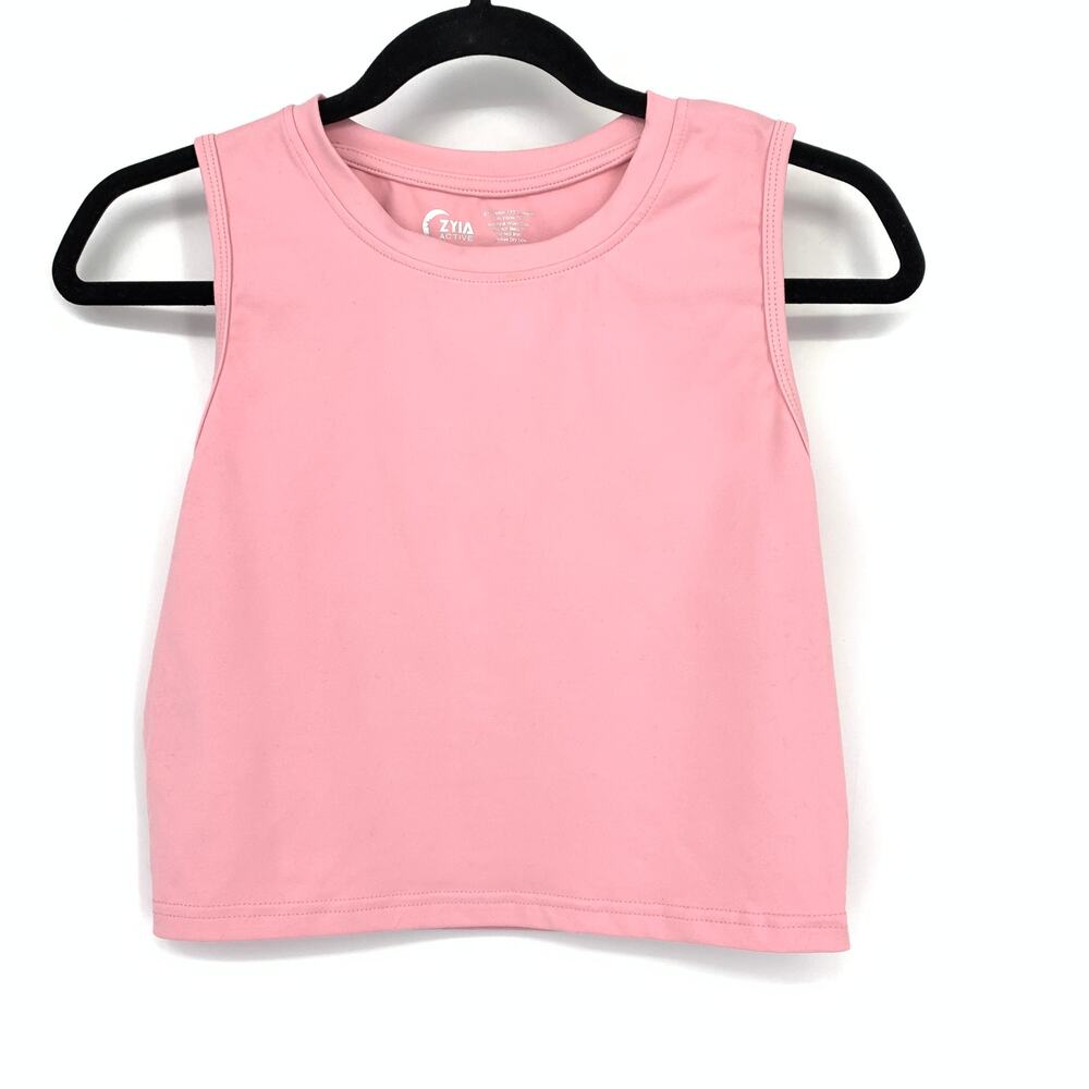 Zyia Active Sleeveless Cropped Tank Top Womens Size Large Pink
